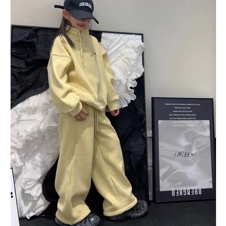 【HK潮牌童装】儿童2024新款痞帅洋气套装秋冬保暖休闲套装8879