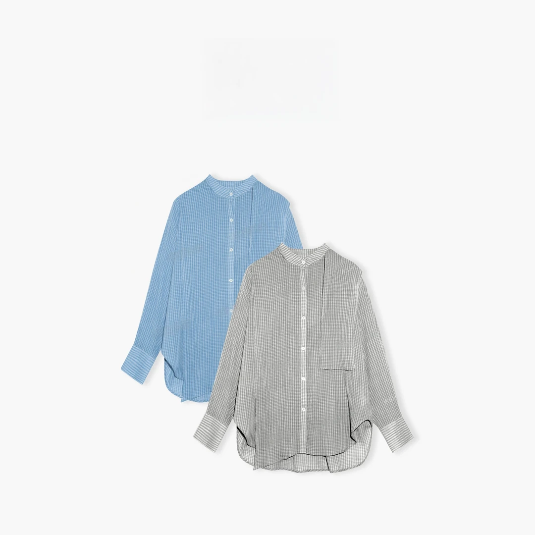 【亭亭专属】“飘带”领口小洞自然褶皱肌理飘带优雅衬衫LSS250019S