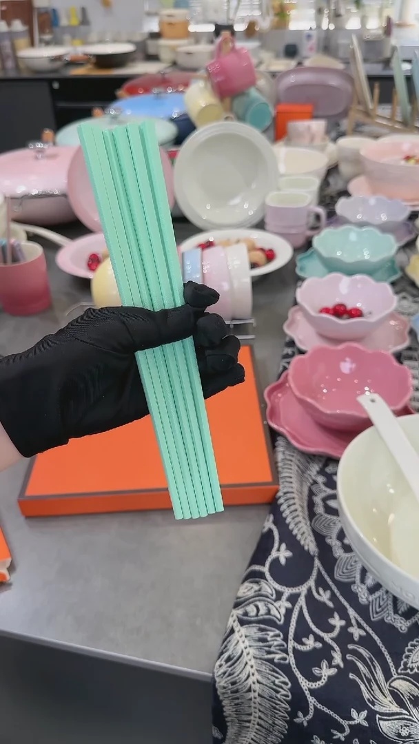 【闪购商品】瓷筷子SPS6双盒装-孔雀青