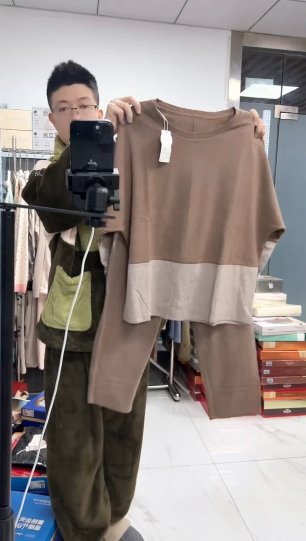 棉纶美拉德女士套头睡衣
