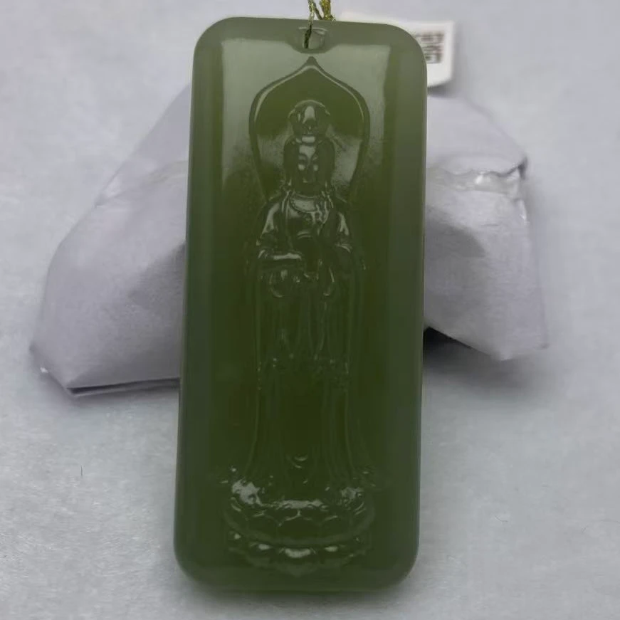 和田玉观音观挂件D061