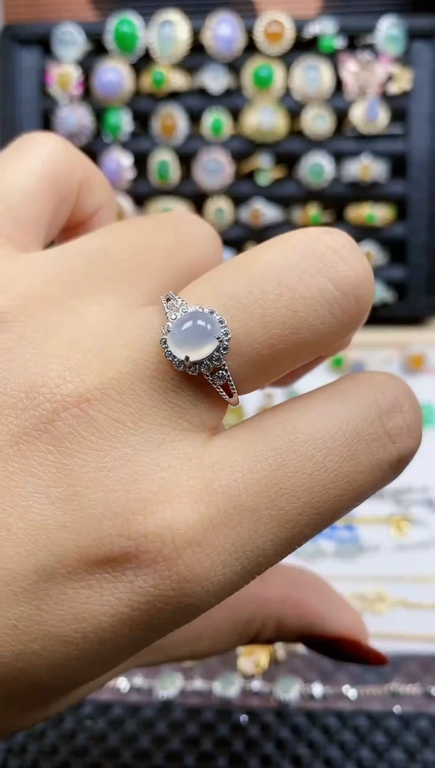 银S925镶嵌戒指翡翠126