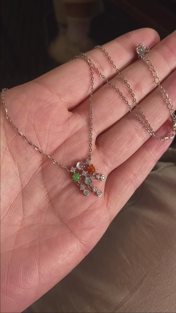 【闪购商品】翡翠颈饰银S925镶嵌13365号