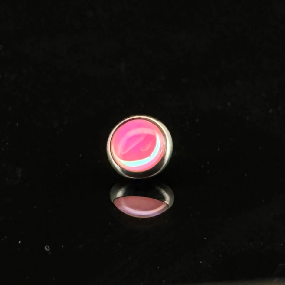 合金耳饰 4mm平底光宝 0.9牙F136钛合金耳钉耳骨钉养耳洞彩色小众