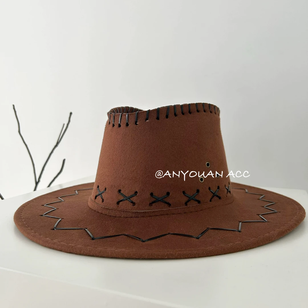 藏式刺绣复古民族风西部牛仔帽女川西旅游拍照防晒太阳帽骑士帽