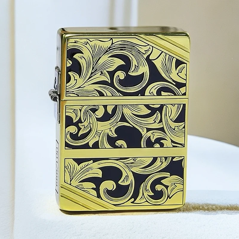 【CC】zippo打火机1935黑金唐草经典限量男士防风DY9920DK