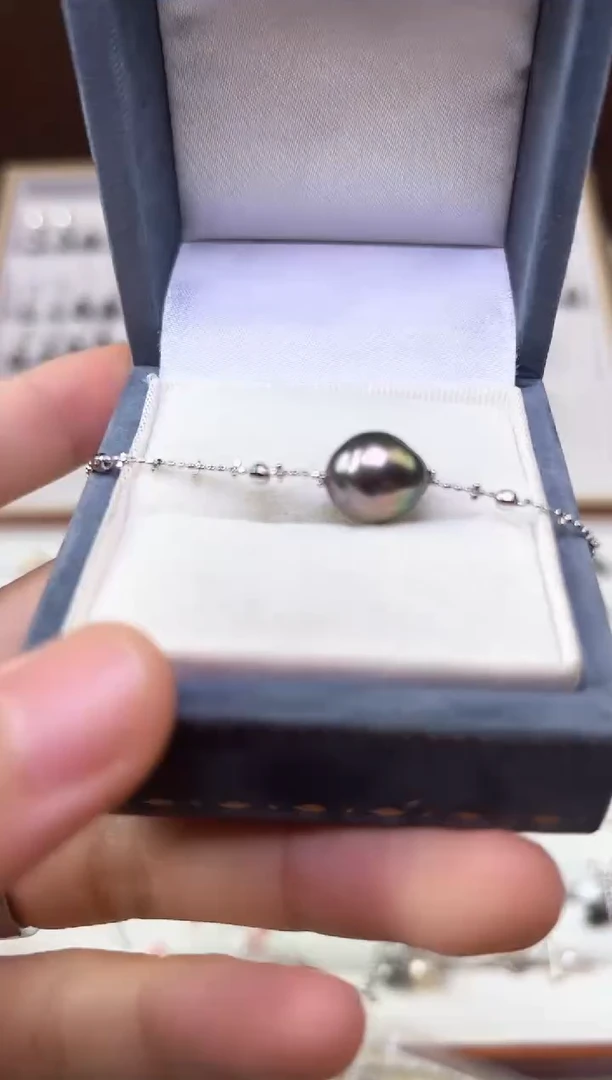 海水珍珠银S925镶嵌颈饰大溪地