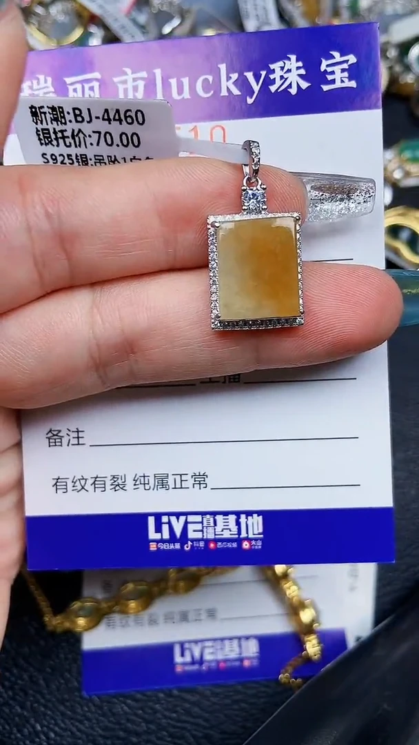 颈饰银S925镶嵌翡翠7510