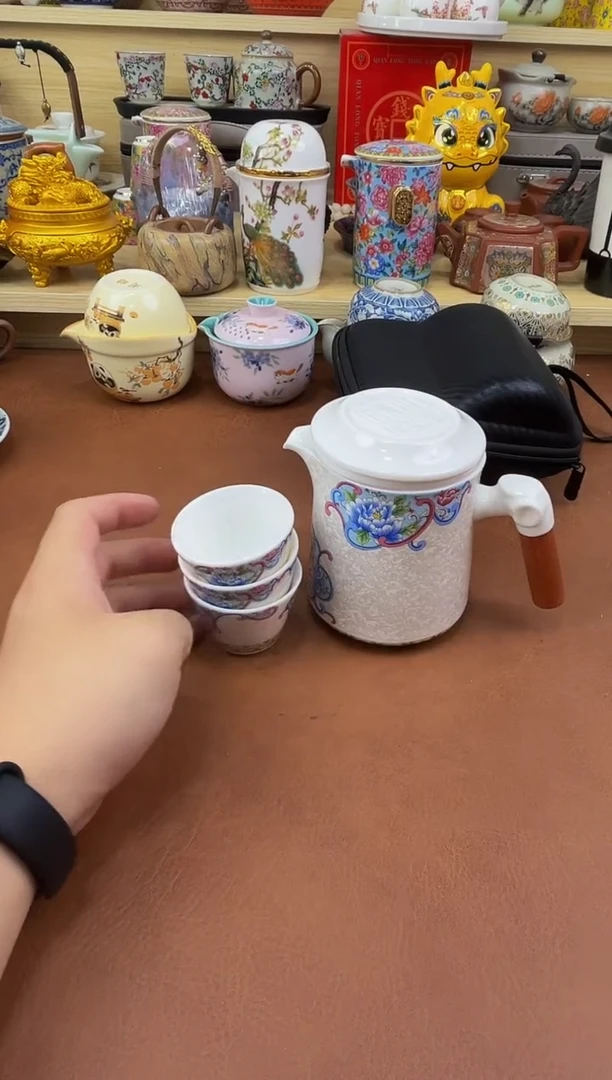 陶瓷茶具摆件旅行套组