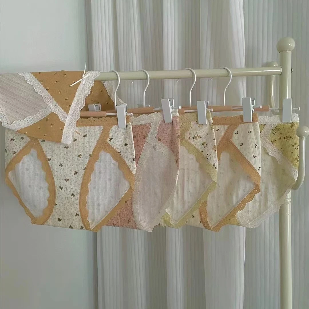 壹家衣橱蕾丝碎花大长腿女士内裤6123