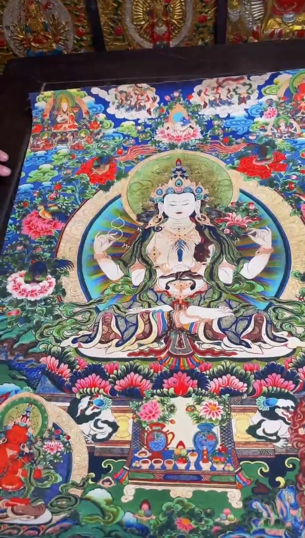 装裱画精品手绘唐卡链接--A037