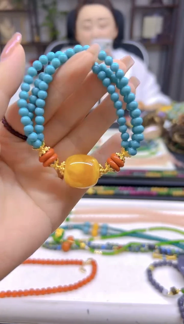 未镶嵌蜜蜡手链DIY款S118