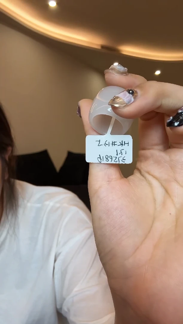 【闪购商品】和田玉戒指未镶嵌13.5码藕灰