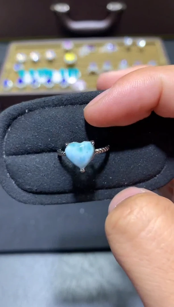 未镶嵌针钠钙石（海纹石）戒指K01