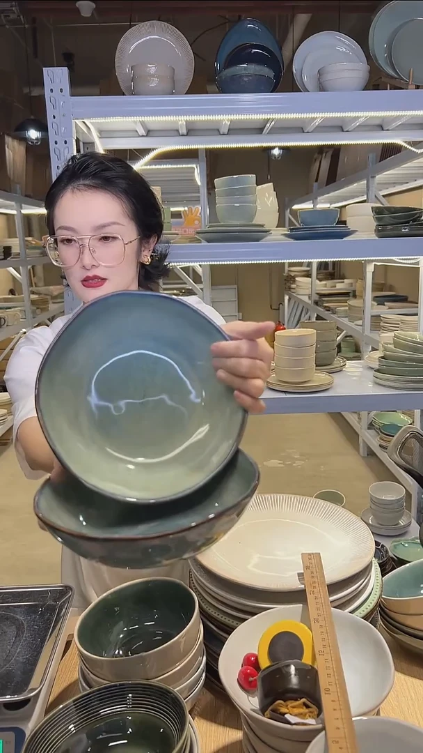 瓷259外贸尾货高温釉下彩陶瓷餐具默认微瑕