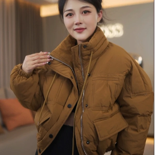 【耿老板6105#G】港风精致短款显高面包服保暖战袍羽绒安心绒服