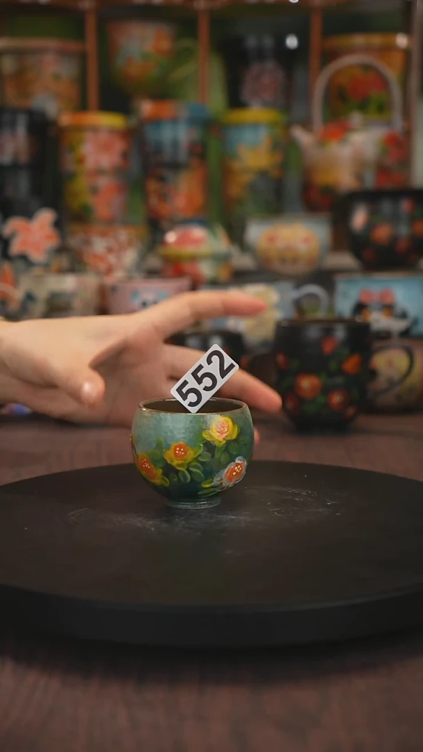 紫砂油画手绘釉下彩552