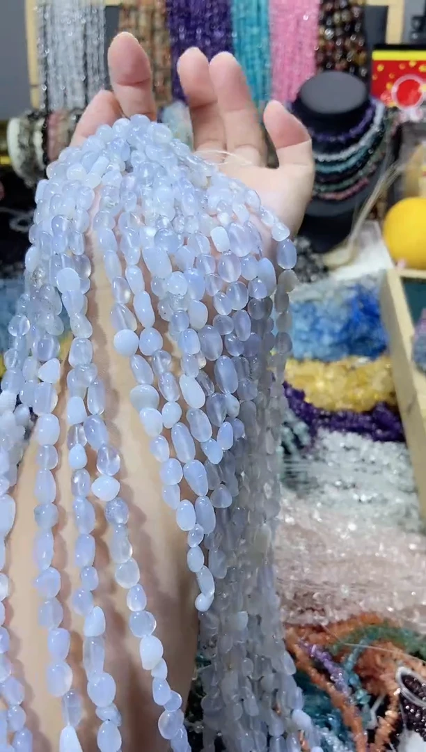 未镶嵌珠宝半成品水晶蓝纹