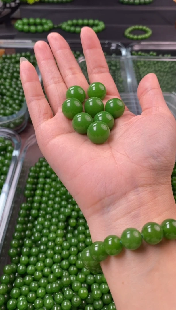 编织品莫****！杨绿色卡14珠子3颗