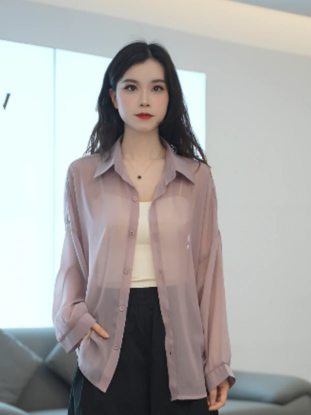 【如烟随行】防晒衬衫女款2025夏季新款宽松防晒服冰感外套HN5206