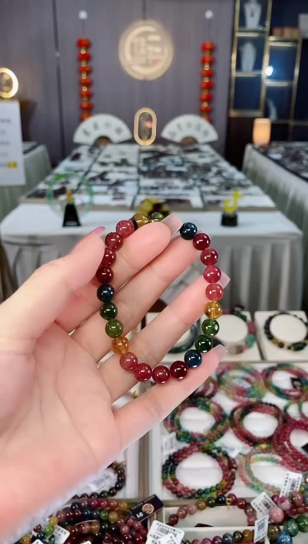 未镶嵌老矿碧玺色标单圈手串7mm+碧玺hon多样性发货一条