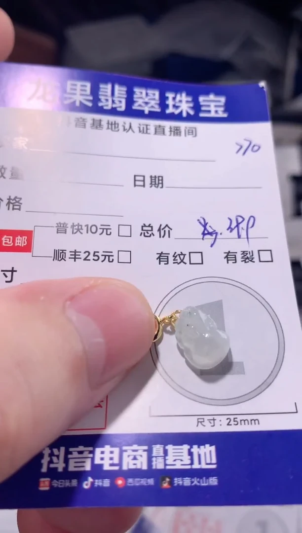 颈饰未镶嵌翡翠冰胶貔貅770