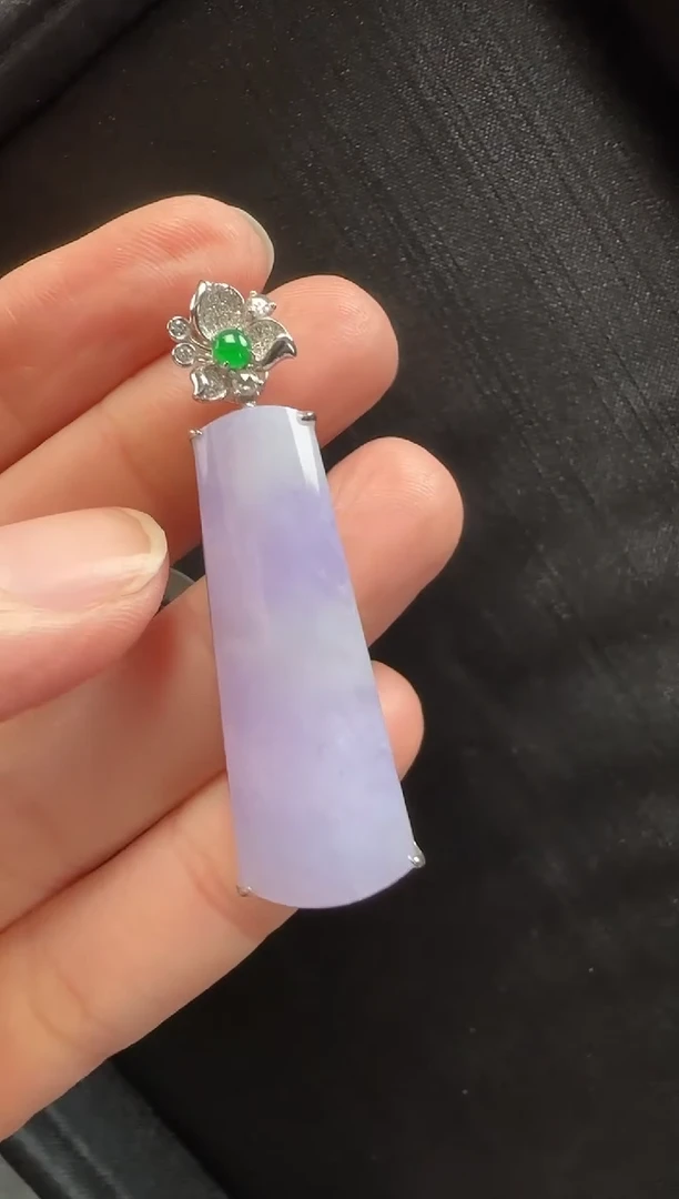 颈饰18K金镶嵌翡翠957无事柱一个