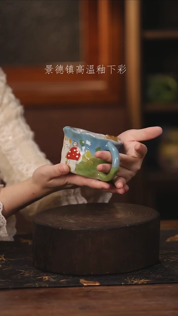 陶瓷景德镇高温釉下手绘陶瓷@L676@