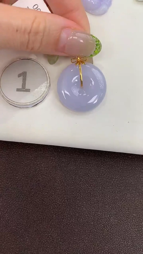 颈饰18K金镶嵌翡翠天然缅甸a货翡翠(多样性发其一