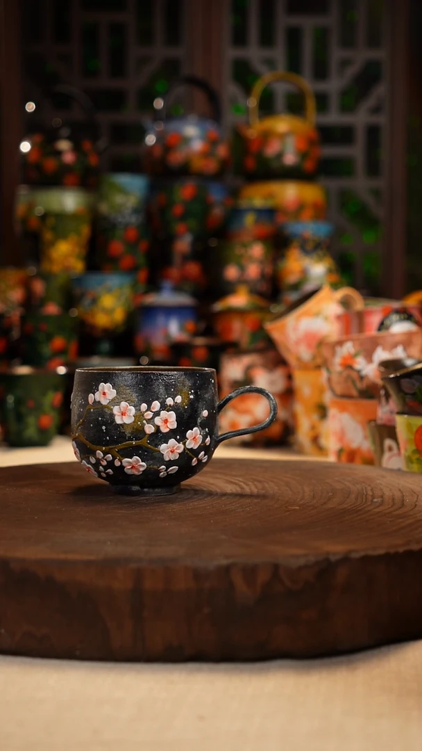 油画 手绘 釉 下彩