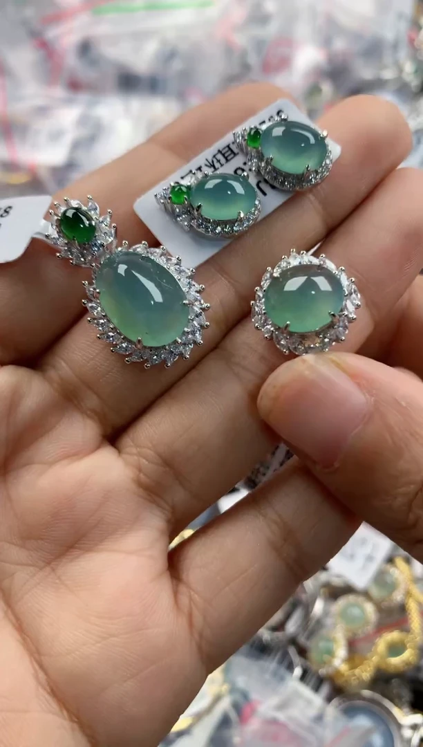 银S925镶嵌戒指翡翠333                 9