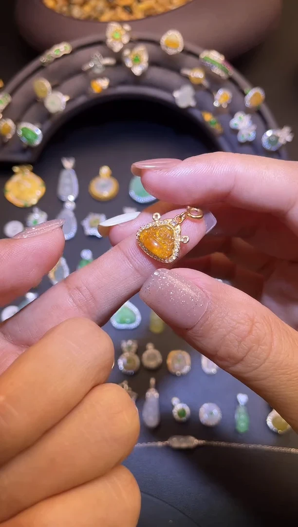 吊坠(不含链)银S925镶嵌翡翠1