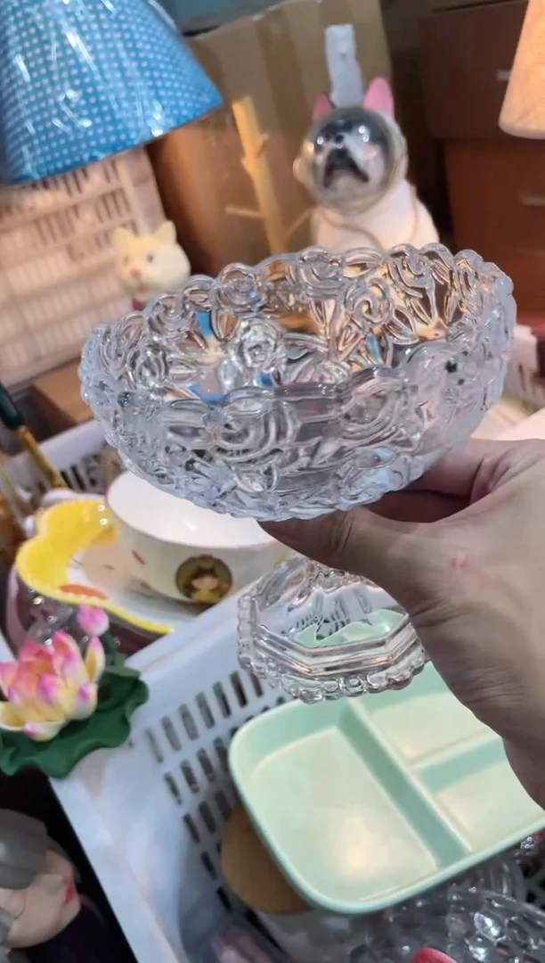 瓷片高脚甜品碗水果碗 ，开播福利，拼手速