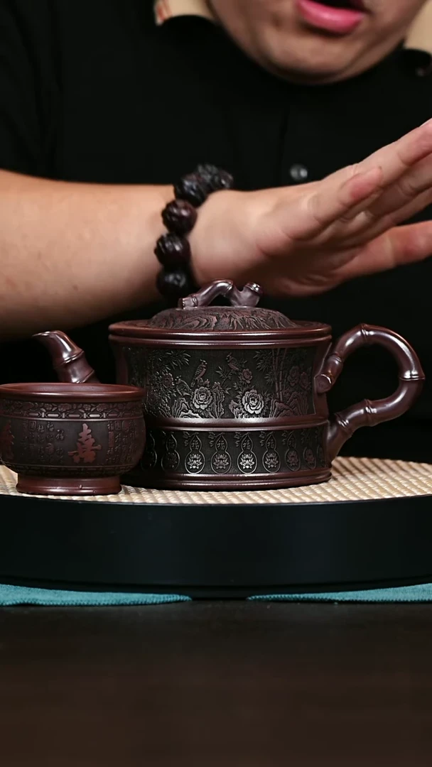 茶壶紫砂一品竹段 石红