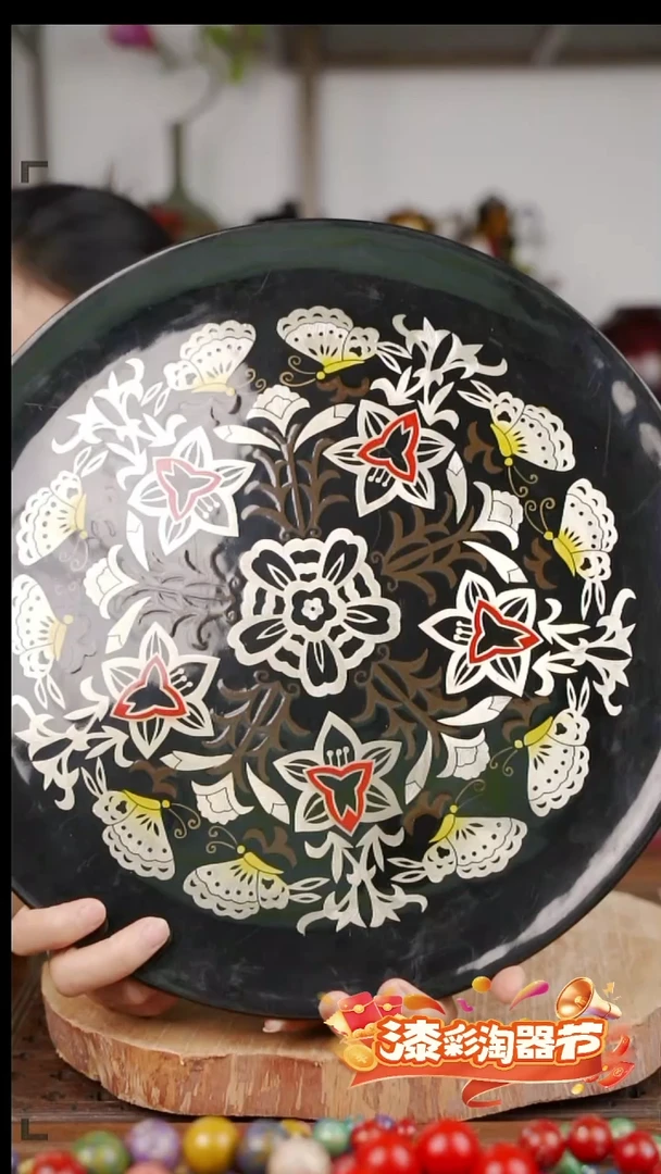 雕银丝光蝶恋花圆盘（小花）