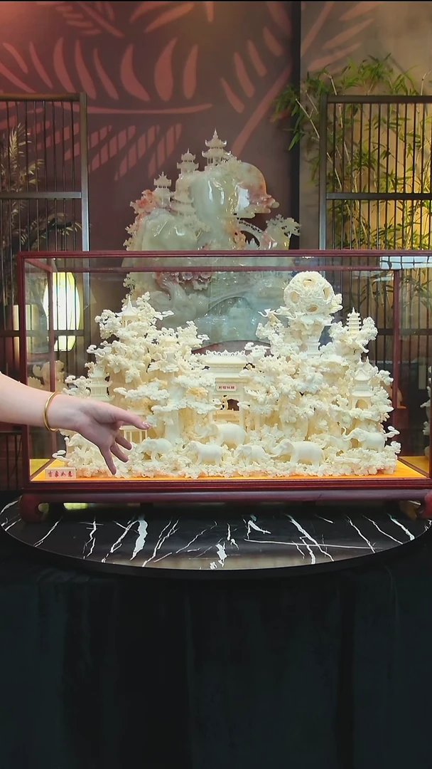 石材精**造家居摆件吉象如意