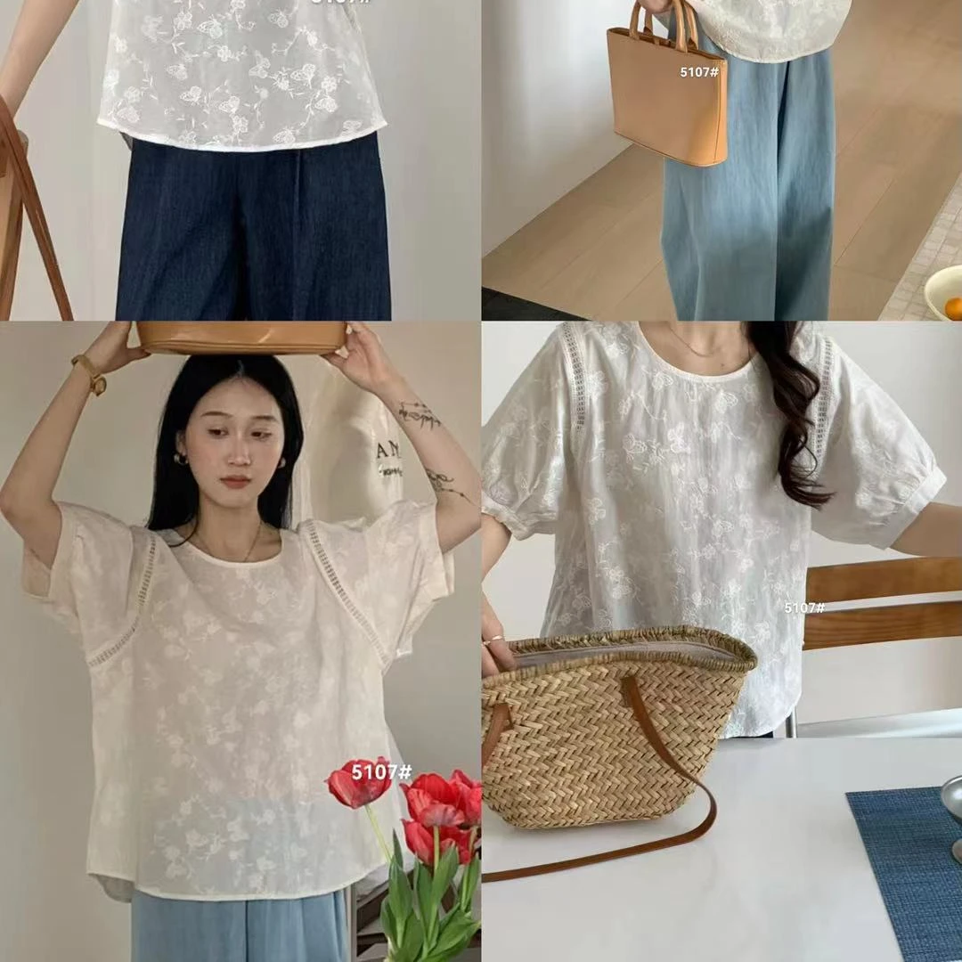（香香5107） 气质显瘦设计感拼接小衫女