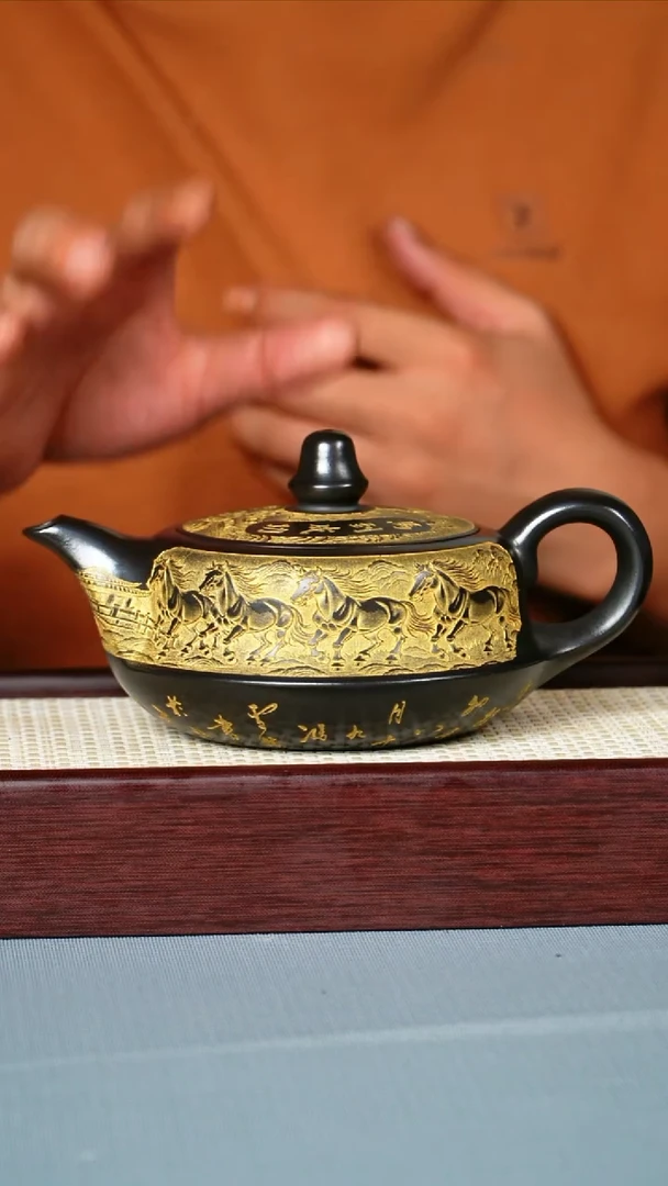 茶壶紫砂石黄泥料 马到成功