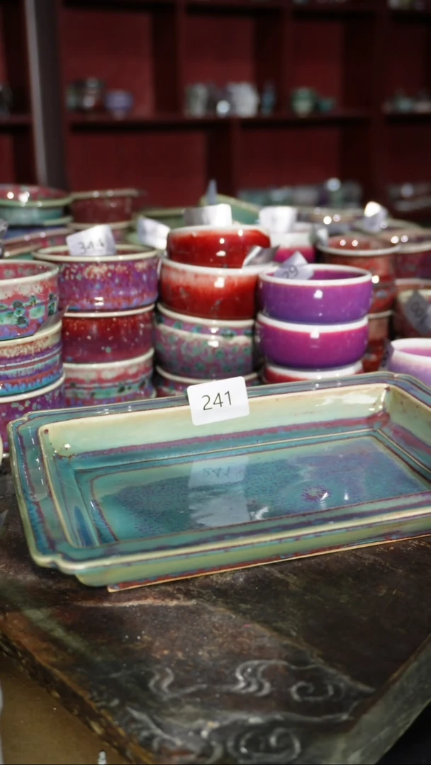 摆件陶精品窑变钧瓷茶器