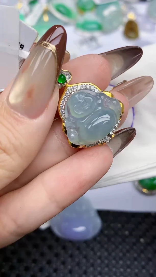 颈饰银S925镶嵌翡翠159   天然翡翠A货  百元以上9米证书费自理