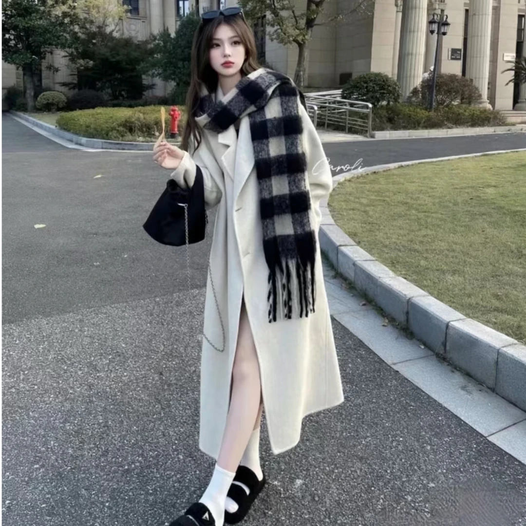 【小个子/双面呢】外套女装气质秋冬女士长款中长款韩版双面呢大衣