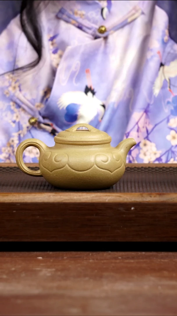 茶壶紫砂梨皮绿仿古如意230CC