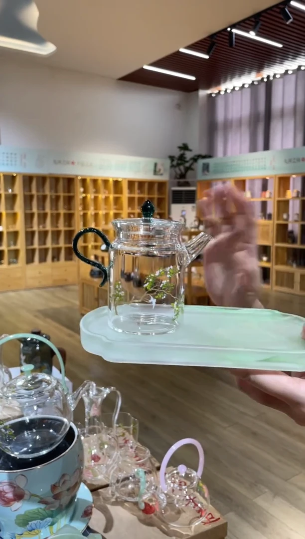 九河小执壶绿把梨花白燕啊