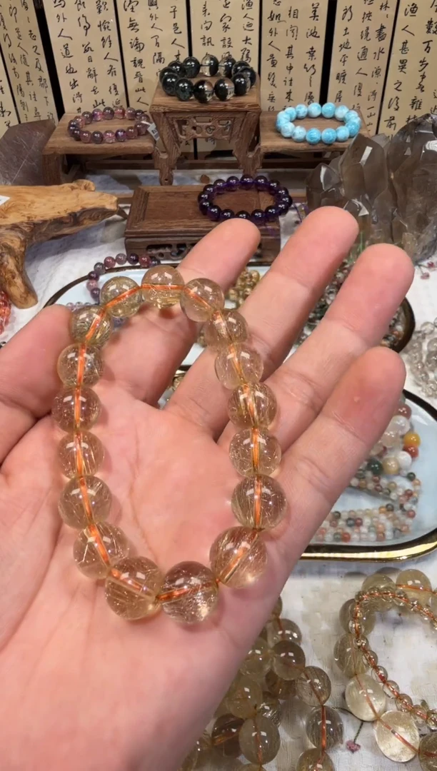 未镶嵌手串水晶SJ-30维纳斯金发晶 天然水晶 默认微瑕