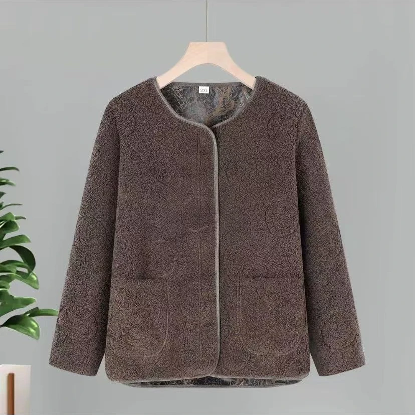 棉衣短款休闲时尚保暖秋冬女士中宽松加厚羊羔绒