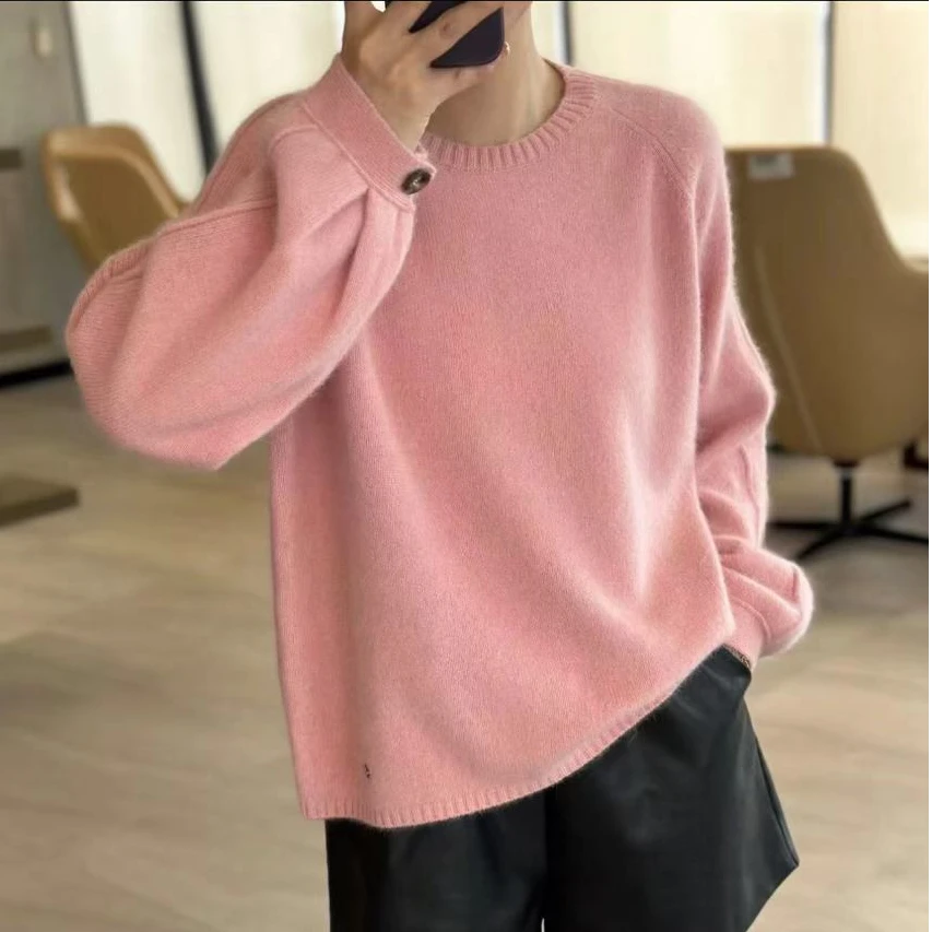 密熊拉毛长绒冬款女款套头保暖毛衣