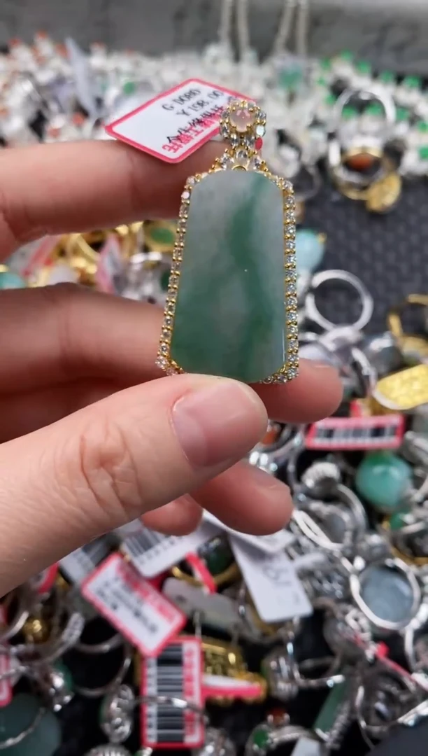 银S925镶嵌戒指翡翠7777                  10