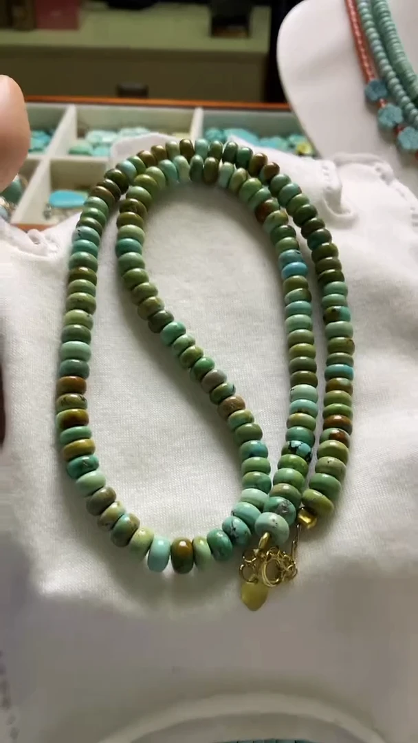 未镶嵌绿松石珠宝奇石6.3mm隔片项链