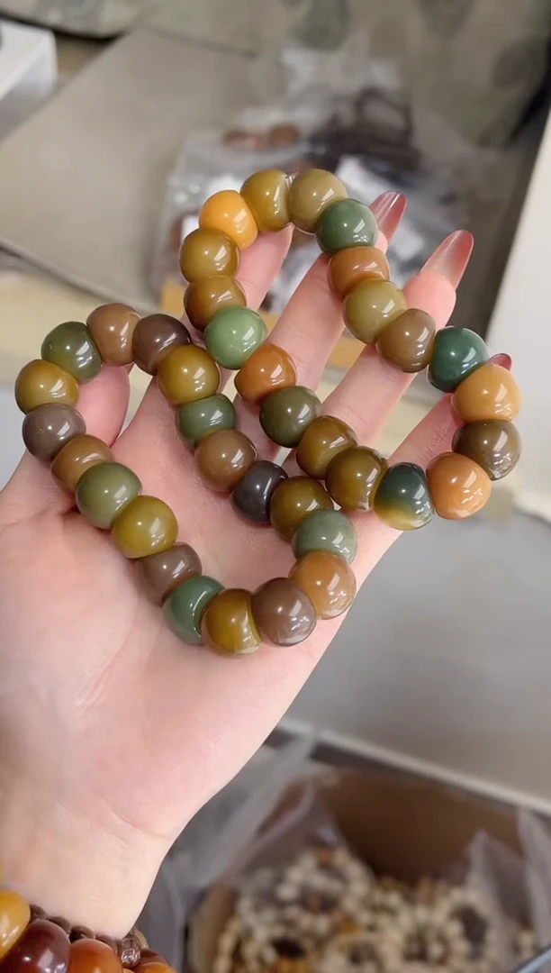 手串菩提根/象牙果s39玉化蒜瓣大肠15mm手串