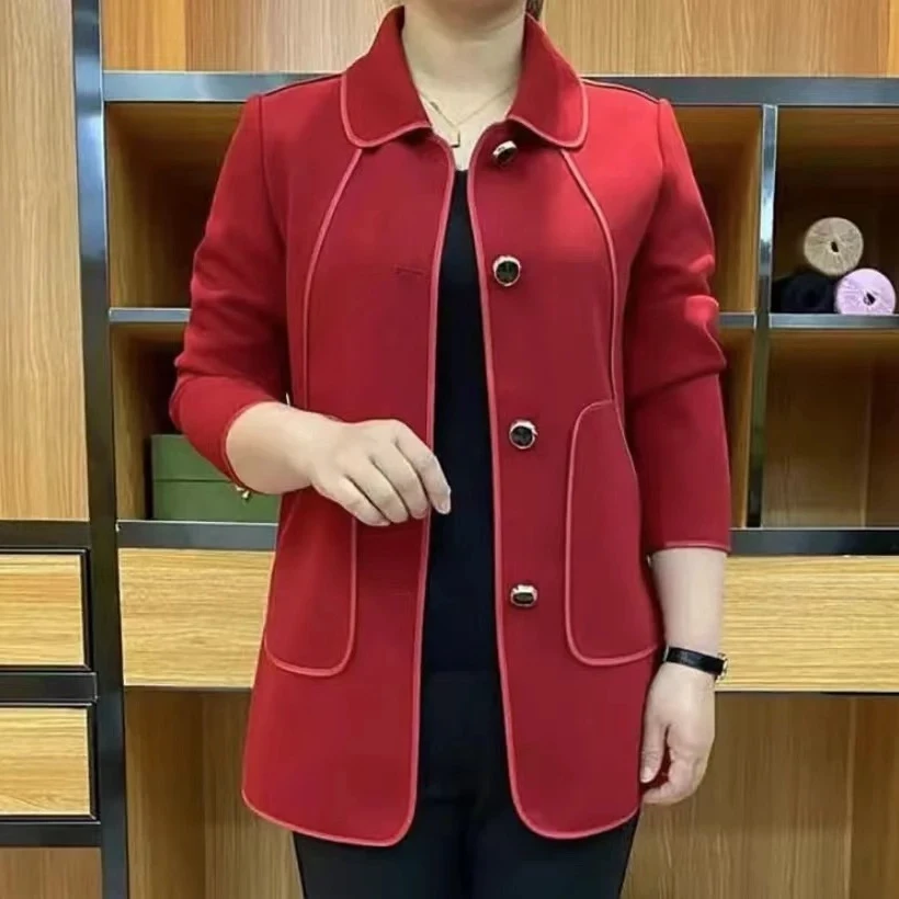 秋季新款时尚百搭显瘦气质宽松减龄洋气简约妈妈装风衣外套上衣02